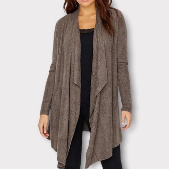 Barefoot Dreams CozyChic Lite Island Wrap Cardigan Brown Large/XL - Picture 1 of 7